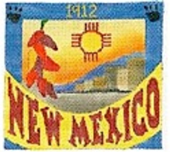 DD-306 New Mexico Postcard DENISE DeRUSHA DESIGNS 4 1/2 x 4 1/2 18 Mesh