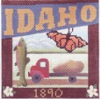 DD-316 Idaho Postcard DENISE DeRUSHA DESIGNS 4 1/2 x 4 1/2 18 Mesh