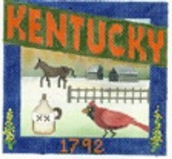 DD-321 Kentucky Postcard DENISE DeRUSHA DESIGNS 4 1/2 x 4 1/2 18 Mesh