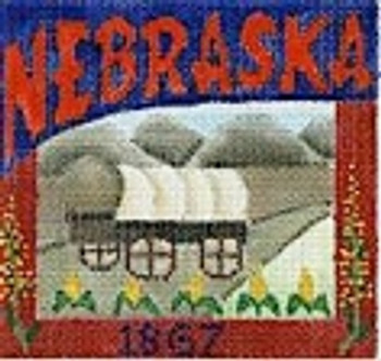 DD-329 Nebraska Postcard DENISE DeRUSHA DESIGNS 4 1/2 x 4 1/2 18 Mesh