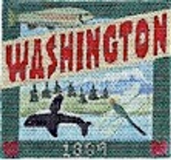 DD-346 Washington Postcard DENISE DeRUSHA DESIGNS 4 1/2 x 4 1/2 18 Mesh