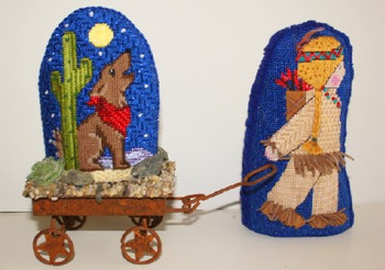 MMW3 Cheryl Schaeffer And Annie Lee Designs Indian Boy w/coyote 18 Mesh Wagon included