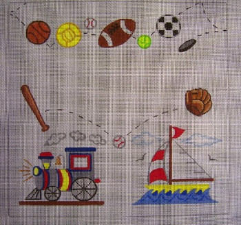 ABA1 Cheryl Schaeffer And Annie Lee Designs 12 x 12 13 Mesh  Boy Birth Sampler 