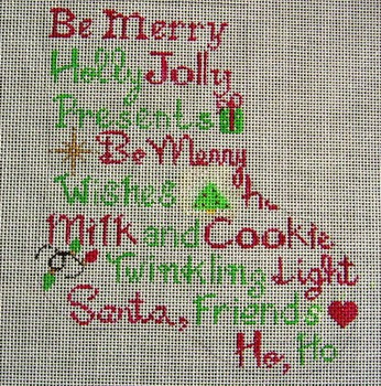 CXS24 Cheryl Schaeffer And Annie Lee Designs Christmas Stocking Mini Be Merry
