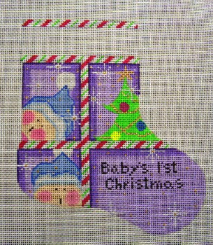 CXS29 Cheryl Schaeffer And Annie Lee Designs Christmas Stocking First Boy Mini