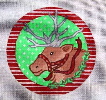 AC1 Cheryl Schaeffer And Annie Lee Designs 18 Mesh 5" Ornament Reindeer
