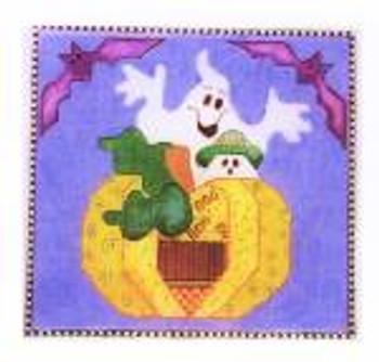 CH1 Cheryl Schaeffer And Annie Lee Designs  13 x 13 18 Mesh Pumpkin/Ghost/