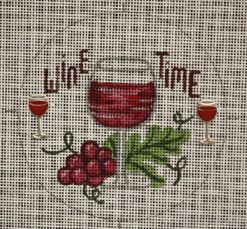 AK4 Cheryl Schaeffer And Annie Lee Designs 18 Mesh 4" Wine Time Clock