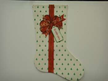 XS3A Red Bow Ribbons, 2 pc Stocking CHRISTMAS 13 Mesh The Studio Midwest 