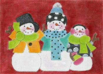 MH6008 Three Snow Ladies 7.25 x 5.25 18 Mesh Mile High Princess Designs