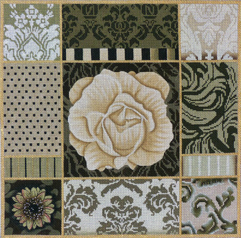 1040 Umber Floral Collage 15 x 15 13 Mesh Lani Enterprises 