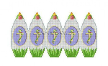 0421 Cameo Cross. 3D stand-up egg #18 Mesh 2" x 3" Susan Roberts Needlepoint 