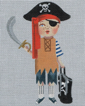 5206 Leigh Designs Pirate Mikey  5" x 6" 18 Mesh Lil Goblin Trick or Treater