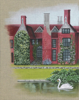 7203 Leigh Designs lngatestone Manor 8 Mesh 11' X 14" Manor Born Canvas Only Inquire If Stitch Guide Is Available