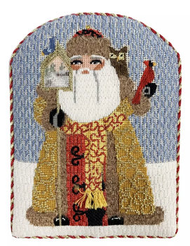 8330 Birdland Santa 5" x 6" 18 Mesh Leigh Designs  Russian Santa Canvas Only IInquire If Stitch Guide Is Available