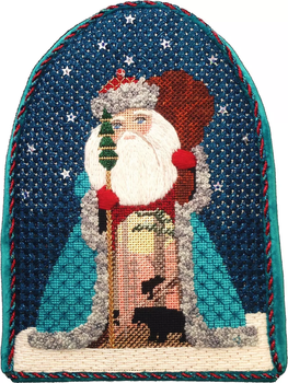 8335 Bearing Gifts Santa 5" x 6" 18 Mesh Leigh Designs  Russian Santa Canvas Only Inquire If Stitch Guide Is Available