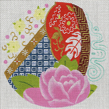 6292 Leigh Designs Perpetual Peony 6" x 6" 18 Mesh Imari Coaster