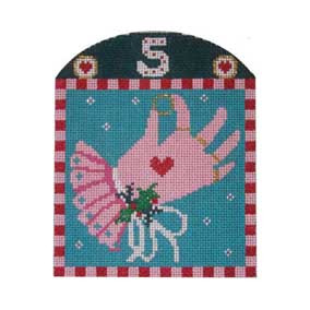 Twelve Days of Christmas w/Arch C12E Five Gold Rings Shelly Tribbey Designs 4.25 X 5.25 18 Mesh