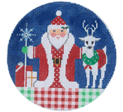Christmas Ornament C119 Santa's Newcomer 5.5"RD 18 Mesh Shelly Tribbey Designs