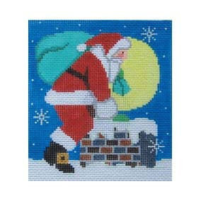 Christmas Ornament C123 Down the Chimney 4.5X5 18 Mesh Shelly Tribbey Designs