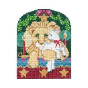 Christmas Ornament C252 Lion & Lamb 4.5X69 18 Mesh Shelly Tribbey Designs