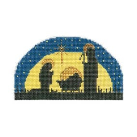 Christmas Ornament C301 Nativity Silhouette 4.5X2.75 18 Mesh Shelly Tribbey Designs