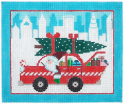 Christmas Larger Design C336 City Santa 6.5X5.5 18 Mesh Shelly Tribbey Designs