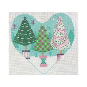 Christmas Larger Design C419 Tree Tro (Heart Shape) 7X6.5 18 Mesh Shelly Tribbey Designs