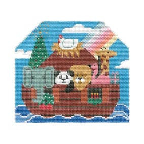 Christmas Ornament C443 Noah's Christmas 4.75 X 4.5 18 Mesh  Shelly Tribbey Designs