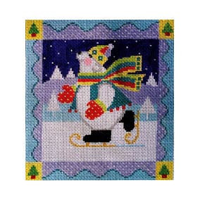 Christmas Ornament C669 Skating Polar Bear 18 Mesh Shelly Tribbey Designs
