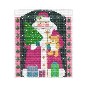 Christmas Ornament C800 Glitzy Santa Shelly Tribbey Designs Ornament 4.5 X 5.25 18 Mesh