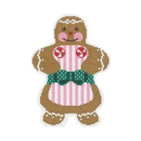 Christmas Ornament C863 Gingerbread Girl 4.5 X 6.5 18 Mesh Shelly Tribbey Designs