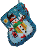 Christmas Mini-Sock C729 Birdie The Snowman Shelly Tribbey Designs 4X5 18 Mesh