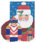 Christmas Mini-Sock C756 Nutcracker Santa Shelly Tribbey Designs 4X5 18 Mesh