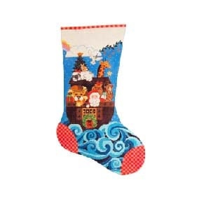 Christmas Stocking 22” Tall CS650 Santa's Ark  Shelly Tribbey Designs 18 Mesh