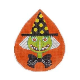 Halloween H214 Retro Witch 5.25X6.5 18 Mesh Shelly Tribbey Designs