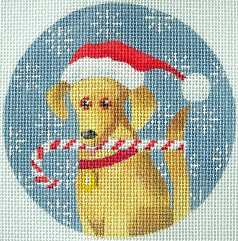 KB 280 Kirk And Bradley Designs 4" Round 18 Mesh Golden Labrador Xmas Circle