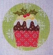 KB 256 Kirk And Bradley Designs  4" Round 18 Mesh Christmas Cupcake Holly