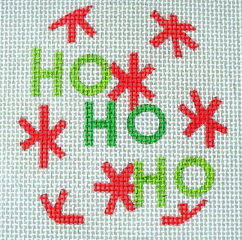 KB 286 Kirk And Bradley Designs 4" Round 13 Mesh Ho Ho Ho Christmas Circle White