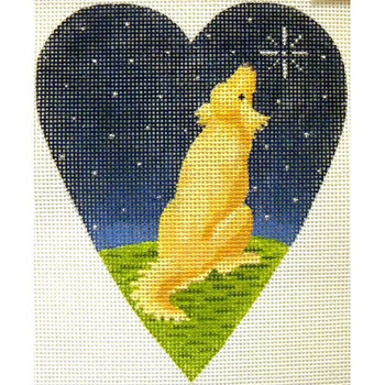 KB 262  Kirk And Bradley Designs 5.25" x 4.25" 18 Mesh Midnight Golden Retriever Heart