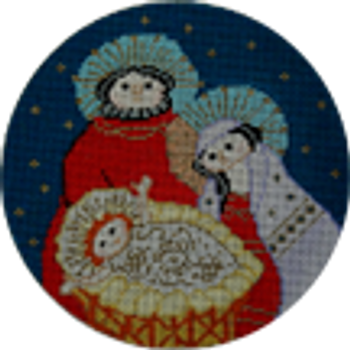 917 A Faberge Nativity - Holy Family 6"d  Tapestry Fair Designs 18  Mesh