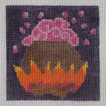 3x3-002 Cauldron with Pink Bubbles Little Bird Designs 18 mesh