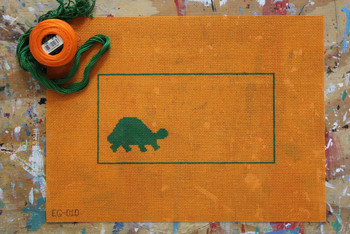EG-010 Desert Critter Tortoise Little Bird Designs 18 Mesh  3.5″ x 7″ Canvas Only