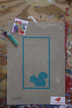 EG-004 Woodland Critter Squirrel  Little Bird Designs 18 Mesh  3.5″ x 7″ Canvas Only