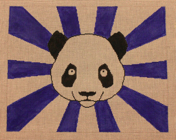 HB-002 Panda Bear with Blue Rays Little Bird Designs 12" x 15"  13 Mesh