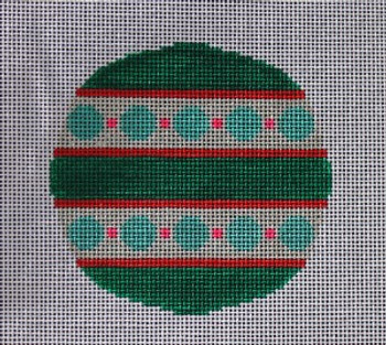 RO-005 Teal and Pink with Circles Little Bird Designs 3.5" Round 18 mesh 