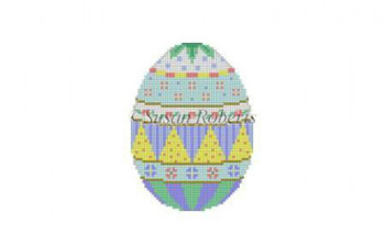 0450 Spotted Bands, egg #18 Mesh 3" x 4" Susan Roberts Needlepoint 