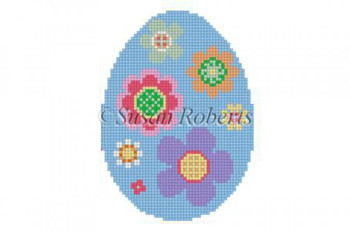 0490 Flower Pops, egg 18 Mesh 4" High Susan Roberts Needlepoint 