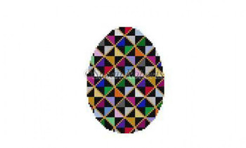 0479 Broken Dishes Quilt, egg 18 Mesh 3" x 4" Susan Roberts Needlepoint 