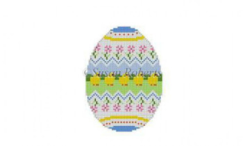 0472 Chick Row, egg  18 Mesh 3" x 4" Susan Roberts Needlepoint 